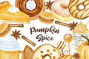 Pumpkin Spice Watercolor Clip Art, an Object Graphic by Watercolor Clipart (Thumbnail 1 of 4)