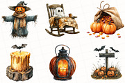 Watercolor Halloween & Fall Clipart, an Illustration by OK Design (Thumbnail 3 of 5)