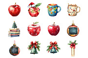 Christmas Teacher Clipart, an Illustration by Design Market (Thumbnail 2 of 3)