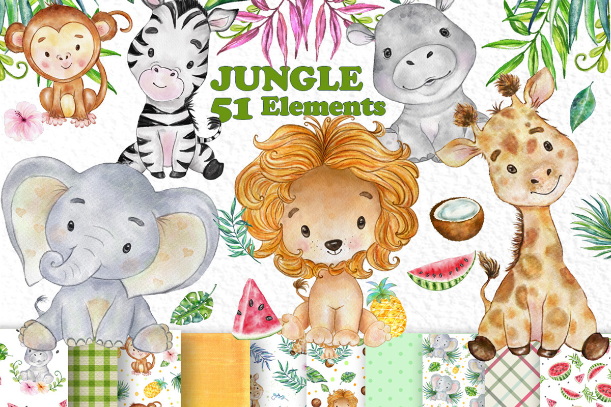 Safari Animals, Jungle Animals Png, an Animal Illustration by vivastarkids (Photo 1 of 9)