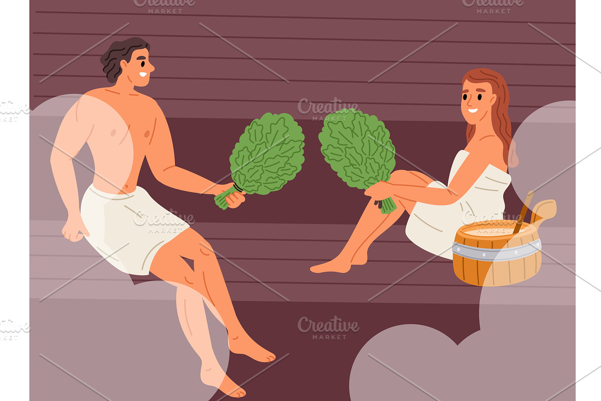 Young man and woman are relaxing in, a Sport Illustration by Vectorbuum