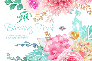 Blooming Fresh Watercolor Clipart