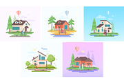 Peaceful landscapes with cottages, a Person Illustration by Boyko Pictures (Thumbnail 11 of 11)