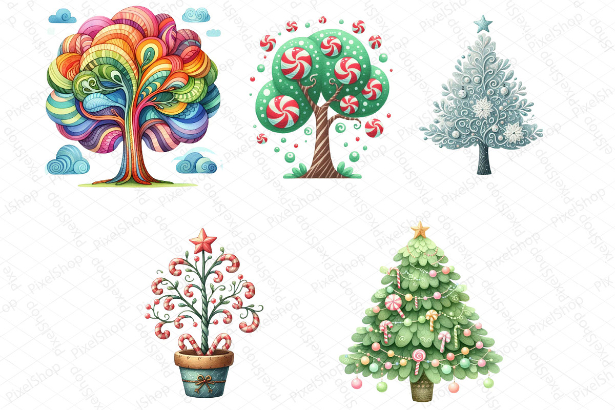 Cute Doodle Christmas Tree Sublimati, an Illustration by DreamPrint404 (Photo 5 of 5)