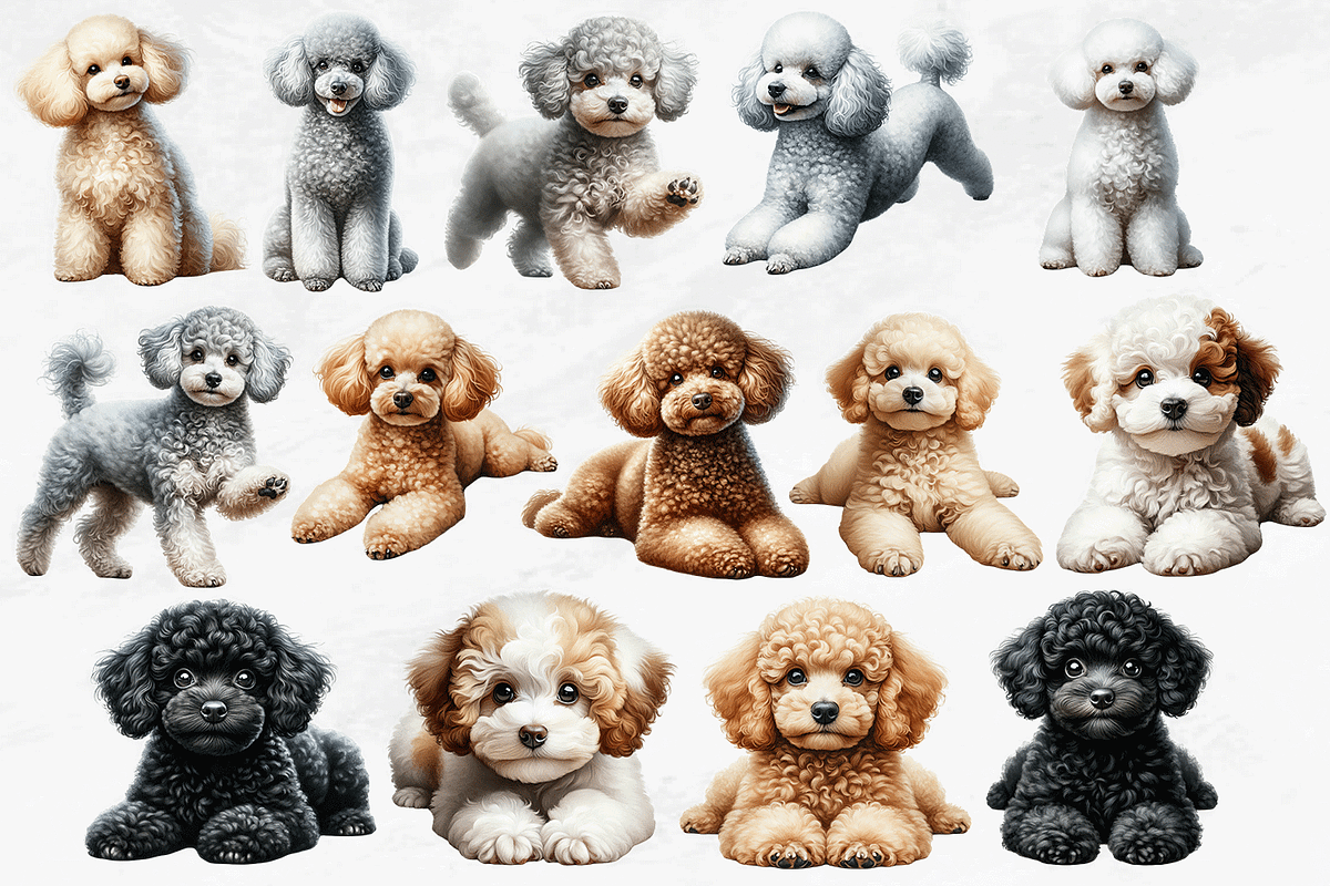 Poodle Clipart Bundle, an Animal Illustration by Bijou Bay (Photo 4 of 4)