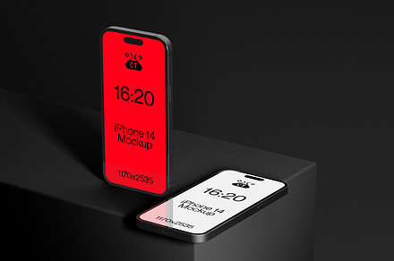 Two iPhone 14's 3D 01