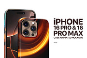 iPhone 16 Pro Case Animated Mockups, an iPhone Mockup by rebrandy (Thumbnail 1 of 17)