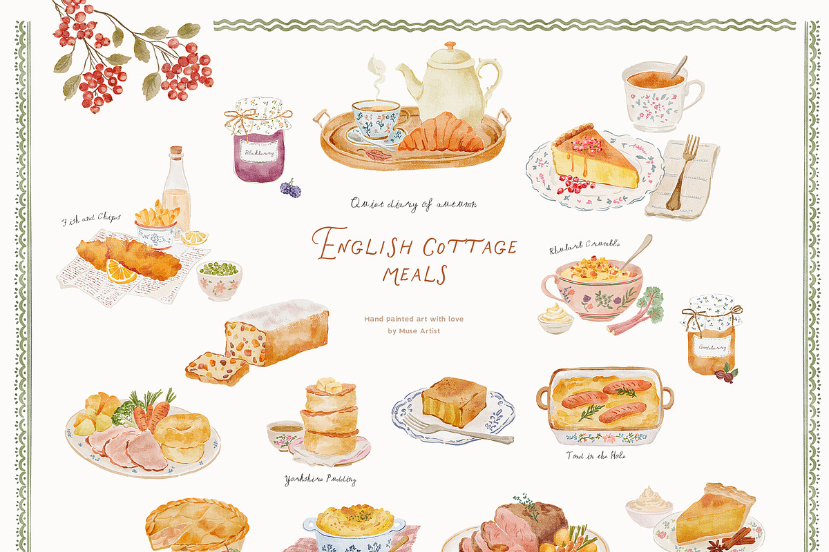 Postcards from Cotswolds Clipart, a Decorative Illustration by Muse Artist (Photo 12 of 23)