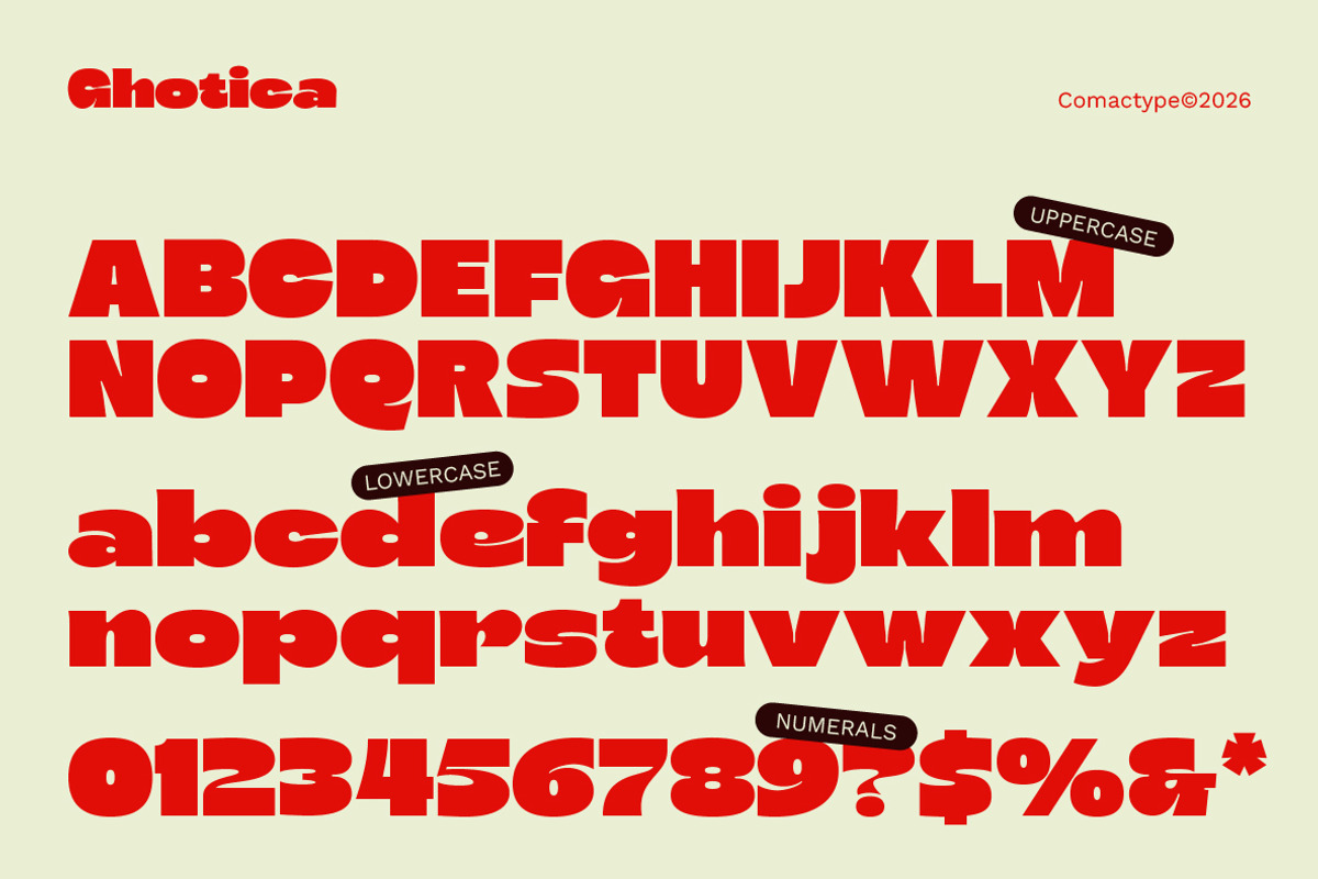 Ghotica- Bold Display Typeface, a Sans Serif Font by Comactype Foundry (Photo 10 of 13)