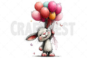 Whimsical Summer Bunny Clipart, an Illustration by Craft Nest (Thumbnail 12 of 12)