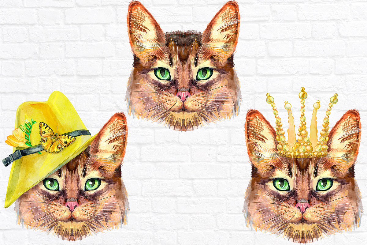 Portraits of Somali cat, an Animal Illustration by Watercolor fantasy (Photo 5 of 6)