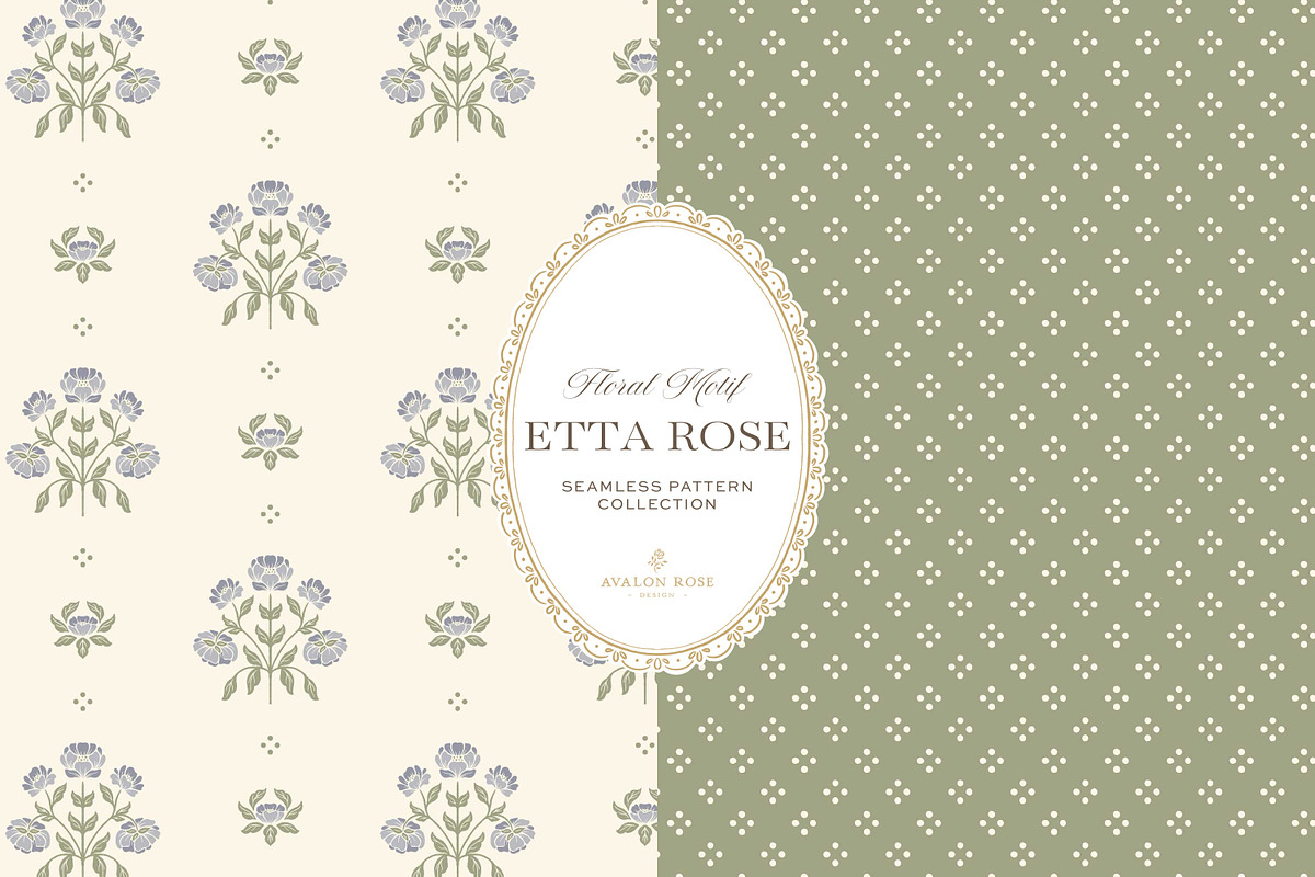 Vintage Blue Floral Print Patterns, a Pattern Graphic by Eclectic Anthology (Photo 5 of 14)