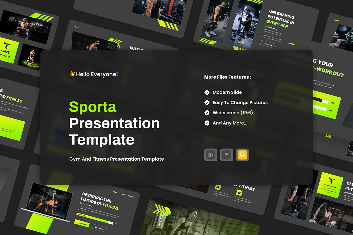 Sporta - Fitness & Gym Google Slide, a Presentation Template by Annora Studio (Photo 1 of 5)