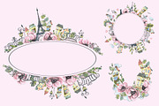 Paris romantic watercolor clipart, a Decorative Illustration by NATASHA CHU (Thumbnail 10 of 17)