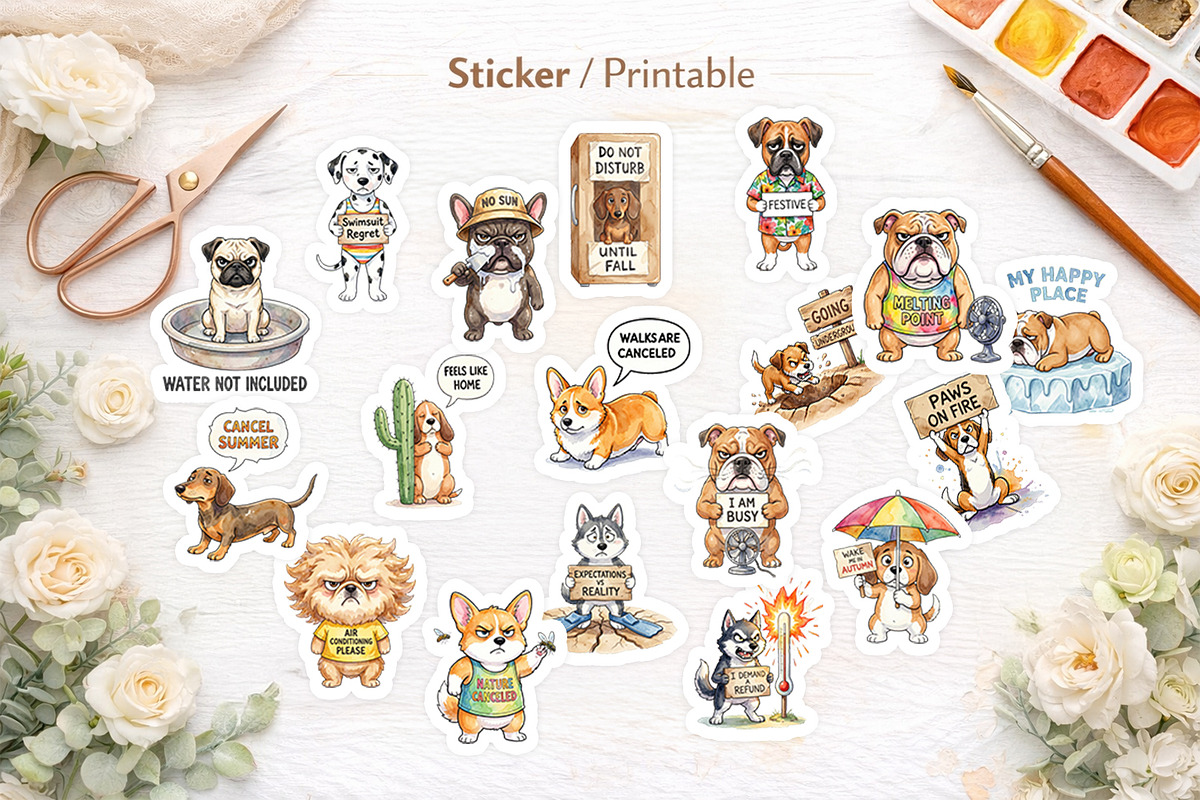 Sarcastic Summer Dog Sublimation, an Illustration by Artnoy (Photo 7 of 8)
