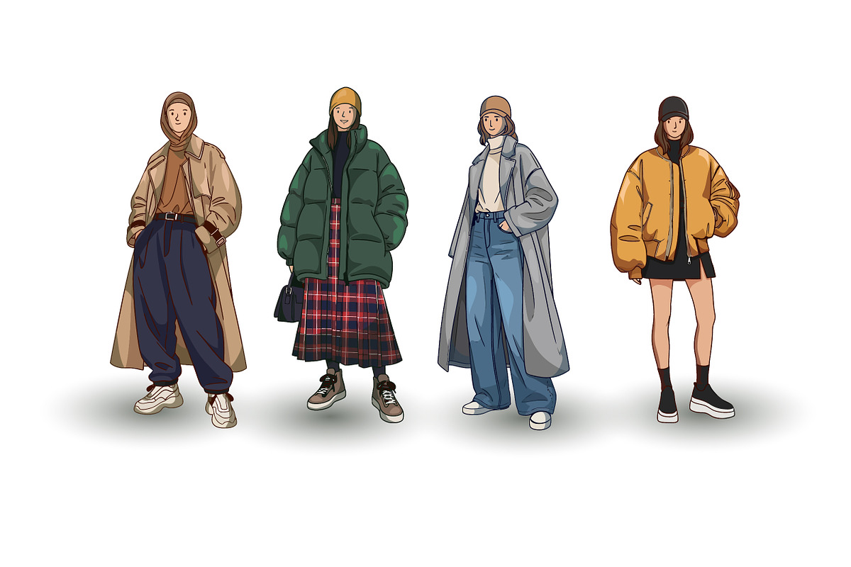 Modern Street Fashion Characters, an Illustration by OtpirusGraphic (Photo 4 of 5)