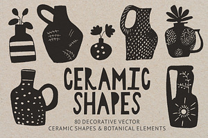 80 Ceramic Shapes Vector Elements