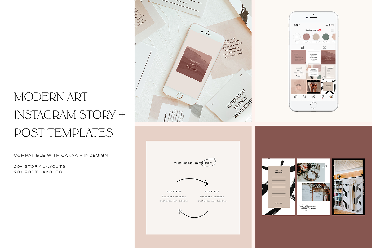 Modern Art Instagram Template Bundle, a Social Media Template by Brighten Made (Photo 1 of 4)