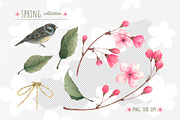 SPRING CHERRY BLOSSOM SET, a Decorative Illustration by YULIYA MART DESIGN (Thumbnail 2 of 10)