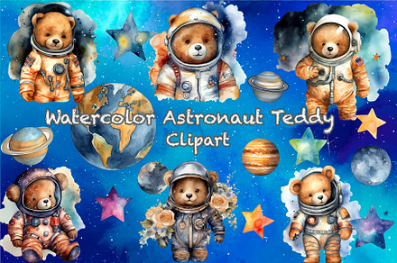Astronaut Teddy clipart