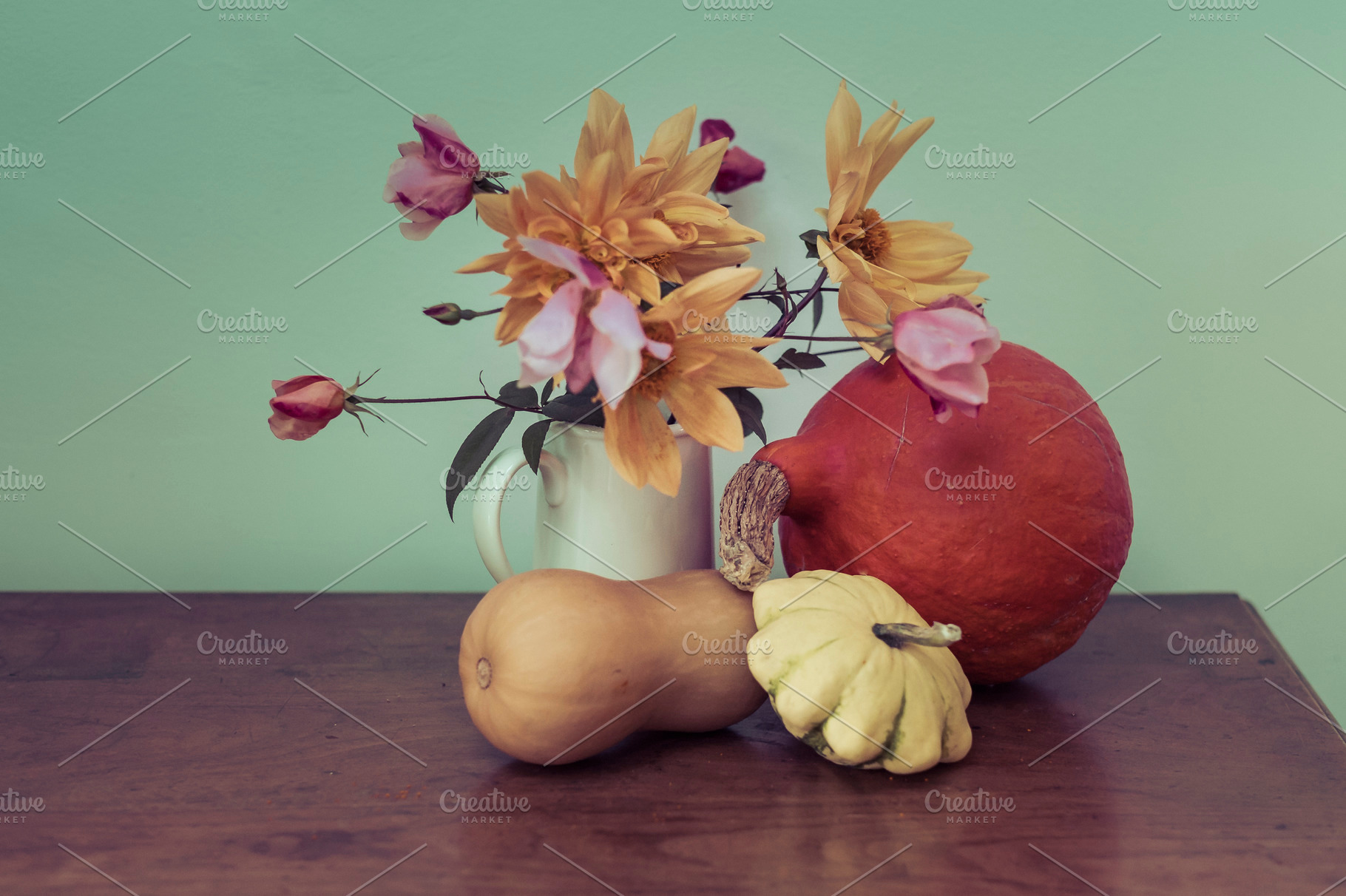 Autumn still life stock photo containing flower and flowers, an Arts & Entertainment Photo by The Image Shop