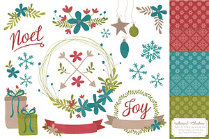 Retro Christmas Vectors & Patterns, an Illustration by Amanda Ilkov