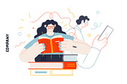 Company, flat web illustrations, a Templates & Theme by Grivina's shop (Thumbnail 5 of 27)