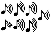 Music Notes & Sound Wave SVG Bundle, a Technology Illustration by jahid234 (Thumbnail 1 of 8)