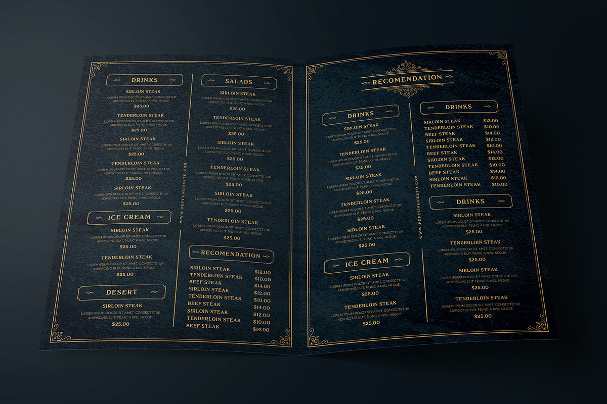 Elegant Restaurant Menu, a Magazine Template by Aarley Kaiven (Photo 2 of 4)