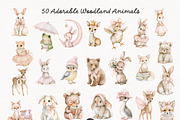 Pink Woodland Clipart Bundle, an Animal Illustration by PaintPixelCo (Thumbnail 2 of 18)