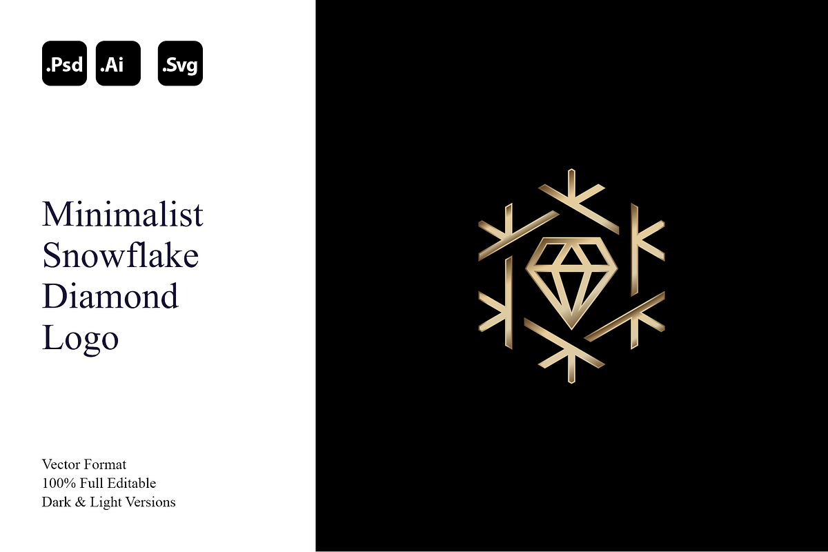 Minimalist Snowflake Diamond Logo, a Branding & Logo Template by Luxury Logos (Photo 1 of 4)