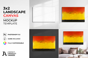 Landscape 3x2 Canvas Mockup Template