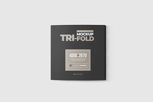 Tri-Fold Square Brochure Mock-up 2