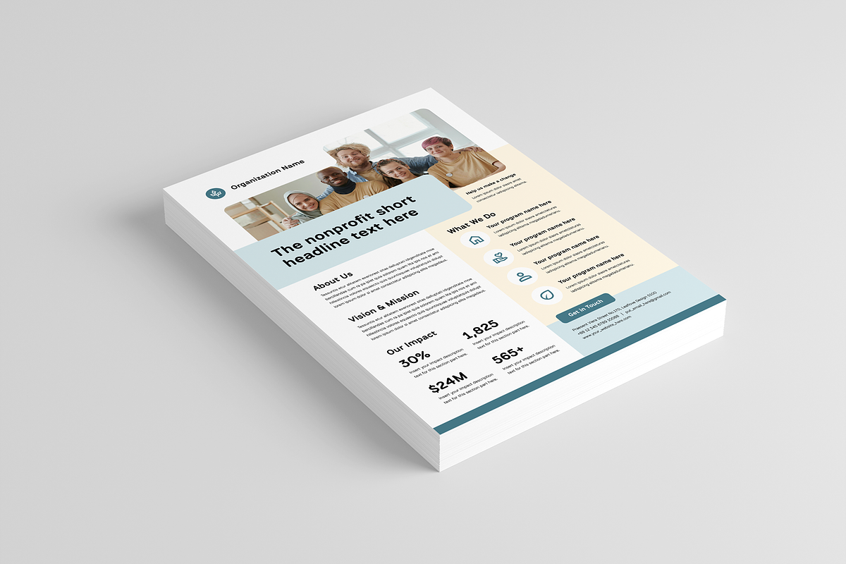 Nonprofit One Pager Template, a Flyer Template by Leaflove (Photo 3 of 6)