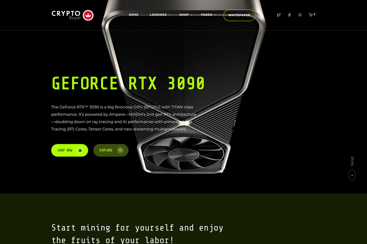 CryptoRoyal - Cryptocurrency Theme, a WordPress Template by FantasyThemes (Photo 4 of 6)