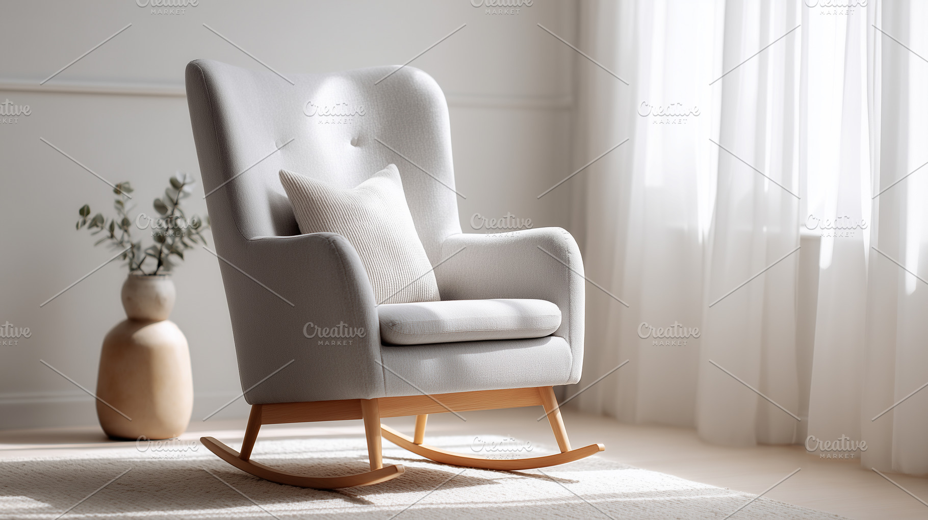 Elegant upholstered rocking chair, an Architecture Photo by MistyDay