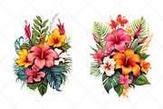 Watercolor Tropical Flowers Clipart, an Illustration by FloridPrintables (Thumbnail 7 of 7)