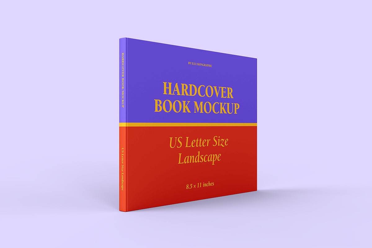 US Letter Size Landscape Book Mockup, a Books & Magazine Mockup by Illusiongraphic (Photo 3 of 31)