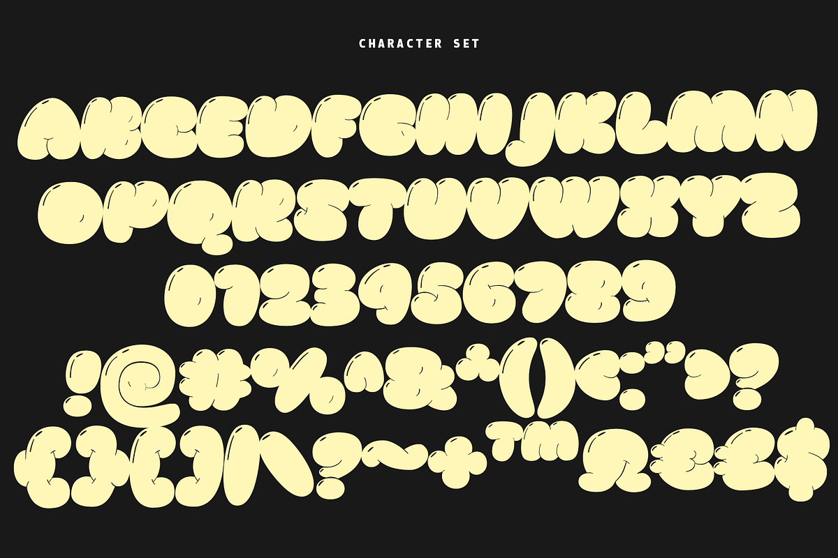 Pluffy Loon | Baloon Bubble Font, a Sans Serif Font by Jolicia Type (Photo 5 of 13)