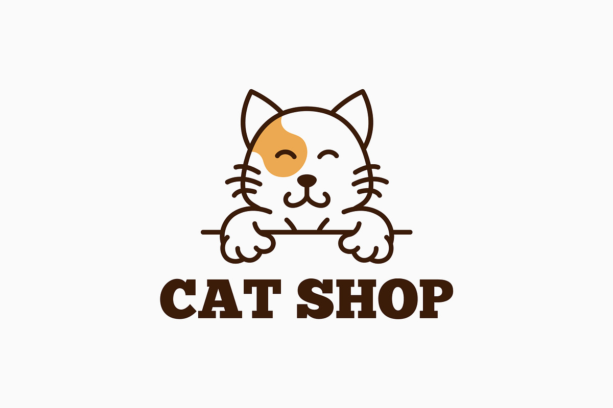 Cute Cat Icon Logo Linear Style, a Branding & Logo Template by Signatoro (Photo 1 of 3)
