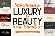 LUXURY & BEAUTY Script Font Bundle, a Script Font by Garisman Std (Thumbnail 1 of 28)