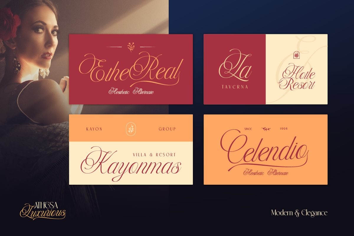 Athesa Luxurious, a Script Font by Burntilldead (Photo 8 of 12)