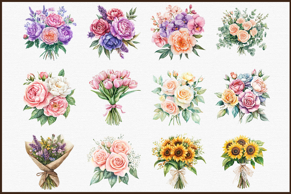 Flower Bouquet Wedding Flowers Png, an Illustration by Sublimation Artist (Photo 3 of 6)