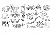 Mardi Gras Line Drawing, an Illustration by TheClipAtelier (Thumbnail 2 of 3)