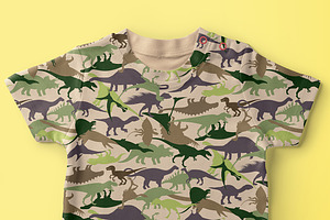 Camouflage Pattern With Dinosaurs