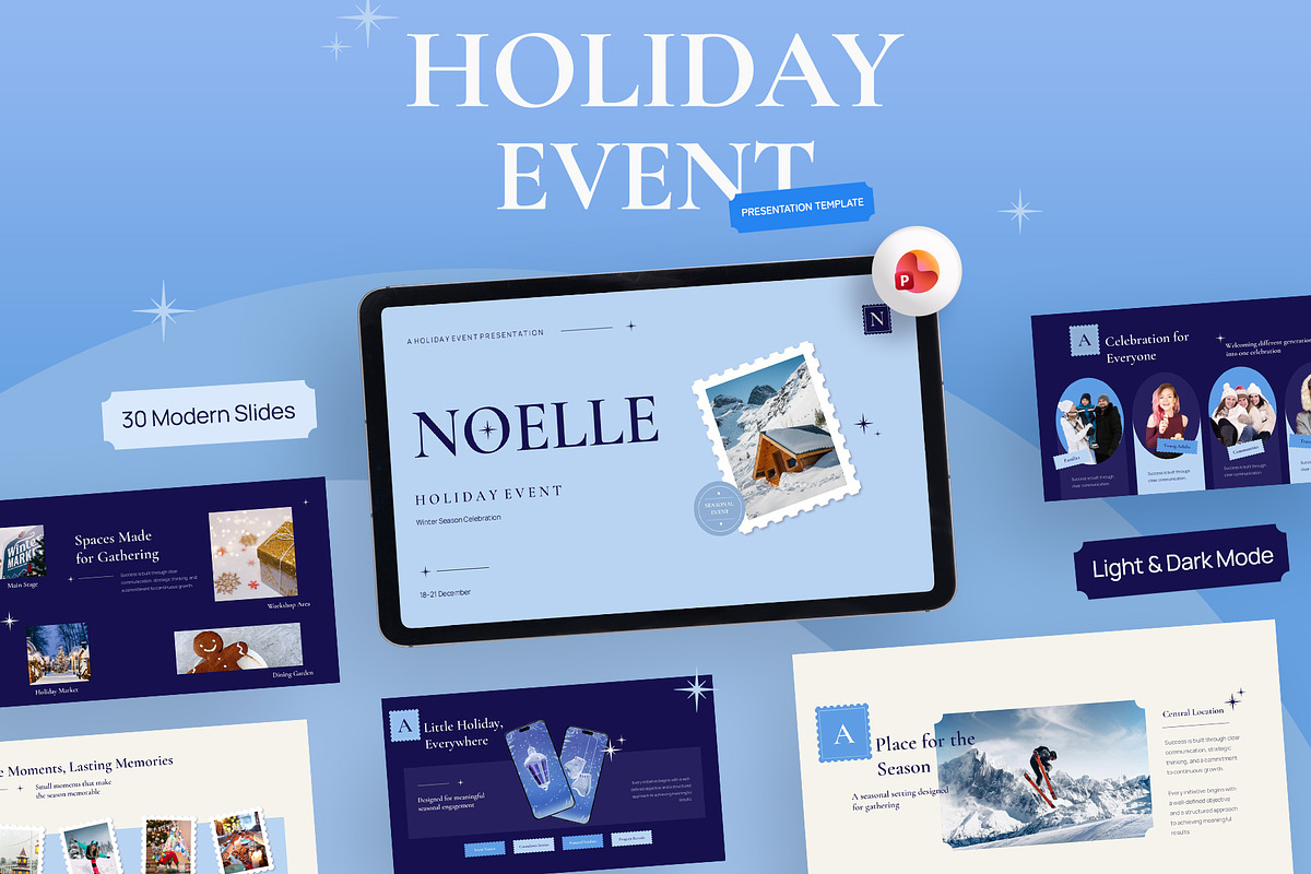 Noelle - Holiday Event PowerPoint, a Presentation Template by New Coral Design (Photo 1 of 10)