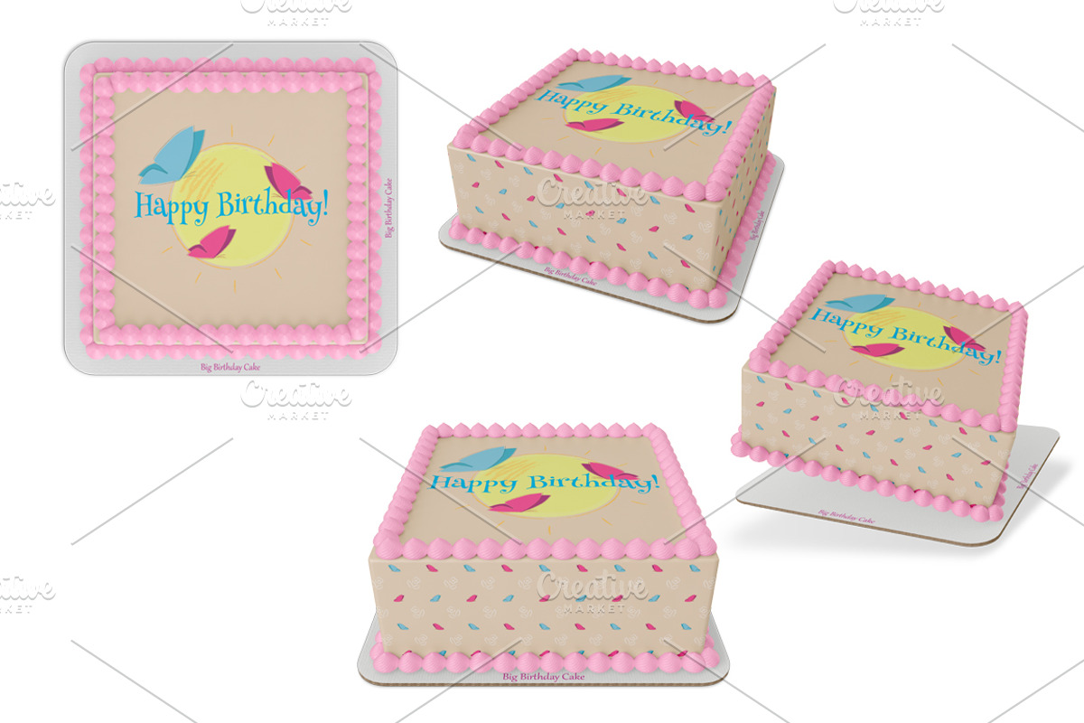 Edible cake Mockup set. PSD mockup., a Product Mockup by NatalyaZelenova (Photo 5 of 5)