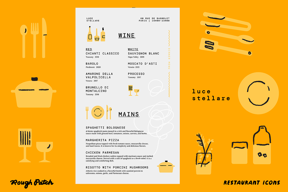 Playful Restaurant Icons | 2-color, a Duotone Icon by Rough Patch Studio (Photo 4 of 7)