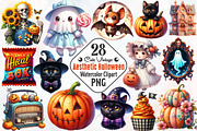 Cute Vintage Aesthetic Halloween PNG, an Illustration by RobertsArt (Thumbnail 1 of 7)