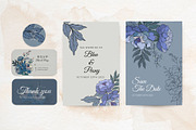 Blue Peony Flowers Set, a Decorative Illustration by Papatongartist (Thumbnail 2 of 6)